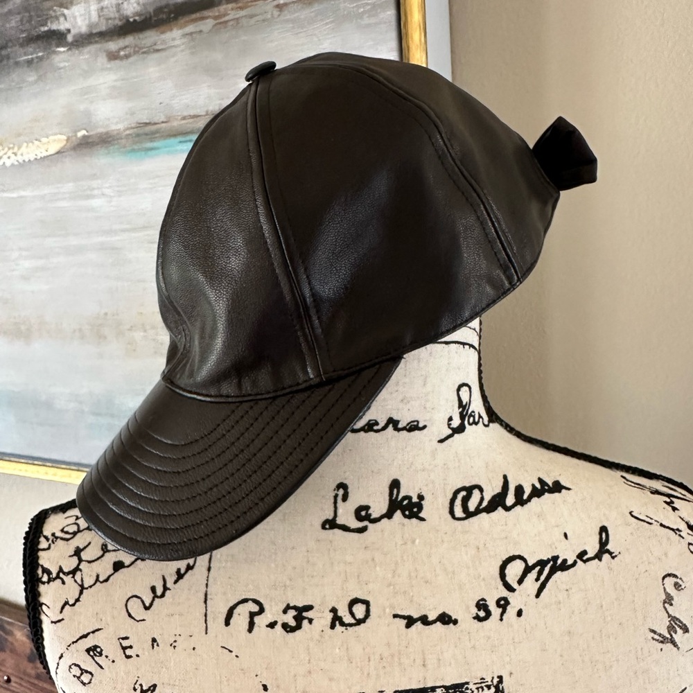 Kate Spade Leather Bow Black “Hats Off” Bow Baseball Cap - Picture 4 of 6